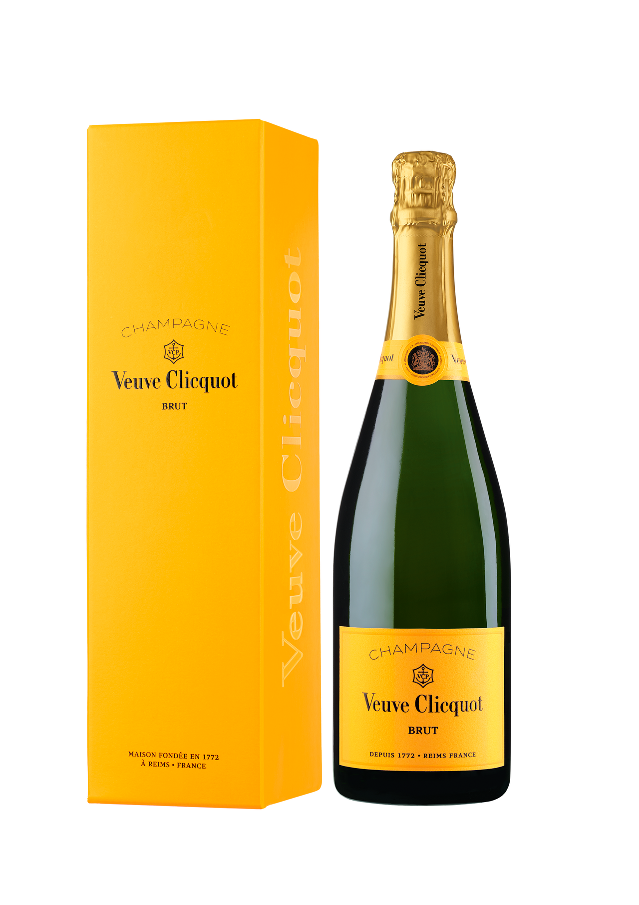 Veuve Clicquot Champagner Brut Yellow Label mit Geschenkkarton 750 ml |  12.5% Vol. | Spirituosen Wolf