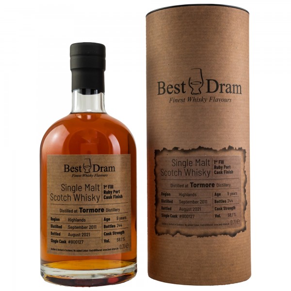 Tormore Single Malt Whisky 2011/2021 1.Fill Ruby Port Finih Best Dram