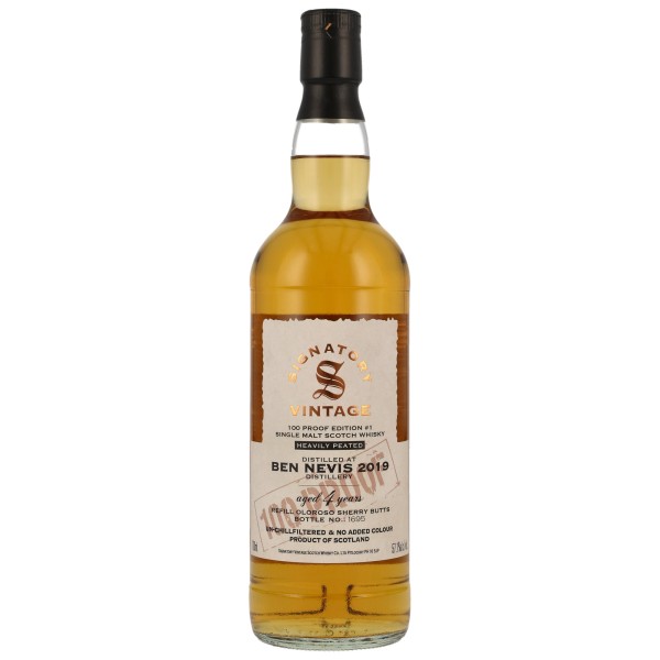 Ben Nevis Heavily Peated Signatory Single Malt Whisky 100 Proof 4 Jahre