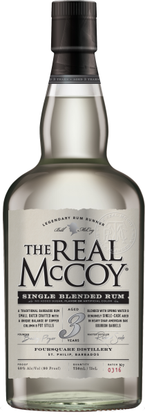 The Real McCoy Single Blended Barbados Rum 3 Jahre mit zwei Gläser