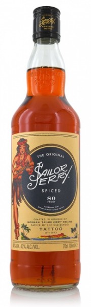 Sailor Jerry Caribbean Rum blended with Natural Spices