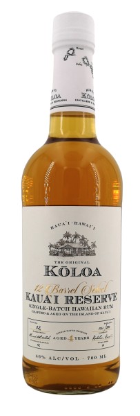 Kōloa 12 Barrel Select Kauai Reserve Single Batch Hawaiian Rum