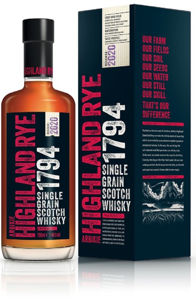 Arbikie 1794 Highland Rye Single Grain Scotch Whisky Edition 2020