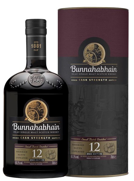 Bunnahabhain Islay Single Malt Scotch Whisky 12 YO Cask Strength 2023