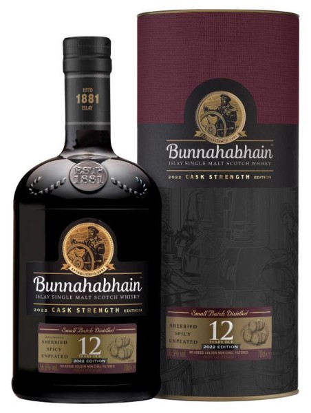 Bunnahabhain Islay Single Malt Scotch Whisky 12 YO Cask Strength 2022